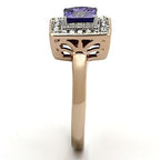 Jewellery Kingdom Ladies Princess Cut Cubic Zirconia Square Tanzanite Ring (Rose Gold) - Jewelry Rings - British D'sire