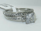 Jewellery Kingdom Ladies Princess Cut Cz Engagement Wedding Ring Band (Silver) - Jewelry Rings - British D'sire