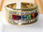 Jewellery Kingdom Ladies Princess Cut Eternity 18k 10mm Gold Band Ring (Multi Colour) - Jewelry Rings - British D'sire