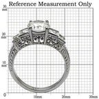 Jewellery Kingdom Ladies Princess Cut Round Cubic Zirconia Steel Anniversary Silver Ring - Jewelry Rings - British D'sire