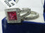 Jewellery Kingdom Ladies Princess Cut Ruby Set Engagement Wedding Band Stainless Steel Ring - Jewelry Rings - British D'sire