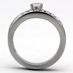 Jewellery Kingdom Ladies Princess Cut Stainless Steel 3.95 Carat Elegant Engagement Band Ring Set - Jewelry Rings - British D'sire