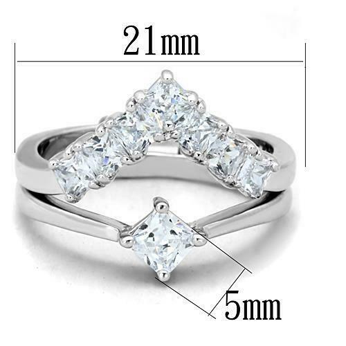 Jewellery Kingdom Ladies Princess Cut Wedding Engagement Solitaire Band Set Wishbone Ring Secondary image