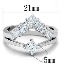 Jewellery Kingdom Ladies Princess Cut Wedding Engagement Solitaire Band Set Wishbone Ring - Engagement Rings - British D'sire