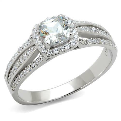 Jewellery Kingdom Ladies Princess Cz Sterling Silver 2 Carat Cubic Zirconia Ring - Jewelry Rings - British D'sire Main image