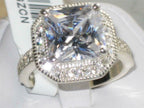 Jewellery Kingdom Ladies Princess CZ Sterling Silver 925 3ct Cubic Zirconia Ring (Silver) - Jewelry Rings - British D'sire