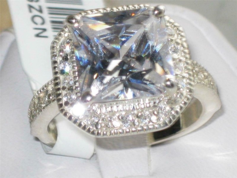 Jewellery Kingdom Ladies Princess CZ Sterling Silver 925 3ct Cubic Zirconia Ring (Silver) - Jewelry Rings - British D'sire