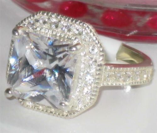 Jewellery Kingdom Ladies Princess CZ Sterling Silver 925 3ct Cubic Zirconia Ring (Silver) - Jewelry Rings - British D'sire