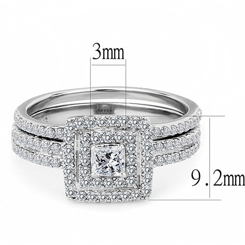 Jewellery Kingdom Ladies Princess Engagement Wedding Band Set Stainless Steel Ring Secondary image