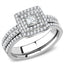 Jewellery Kingdom Ladies Princess Engagement Wedding Band Set Stainless Steel Ring (Silver) - Engagement Rings - British D'sire