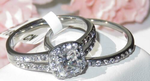 Jewellery Kingdom Ladies Princess Engagement Wedding Band Stainless Steel 2pcs Ring Set Secondary image