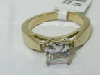 Jewellery Kingdom Ladies Princess Solitaire Cubic Zirconia 2 Carat Cubic Zirconia Engagement Ring (Gold) - Jewelry Rings - British D'sire