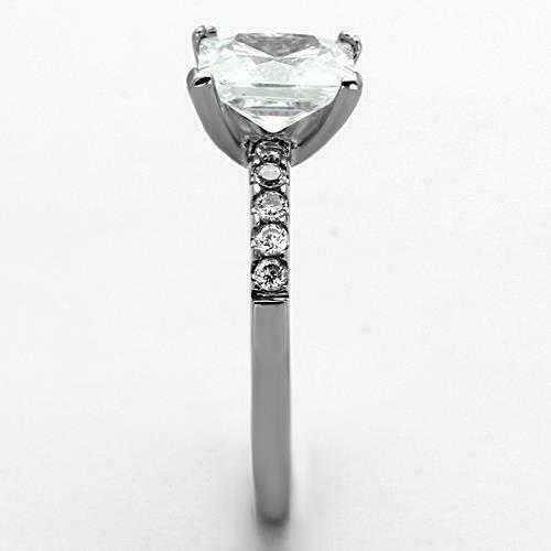 Jewellery Kingdom Ladies Princess Square Stainless Steel Cubic Zirconia Engagement 4 Carat Ring Secondary image