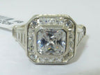 Jewellery Kingdom Ladies Princess Sterling Silver Square Cz Super Sparkling Stamped Ring - Jewelry Rings - British D'sire