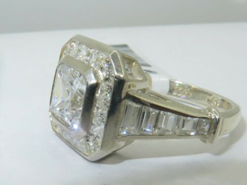 Jewellery Kingdom Ladies Princess Sterling Silver Square Cz Super Sparkling Stamped Ring - Jewelry Rings - British D'sire