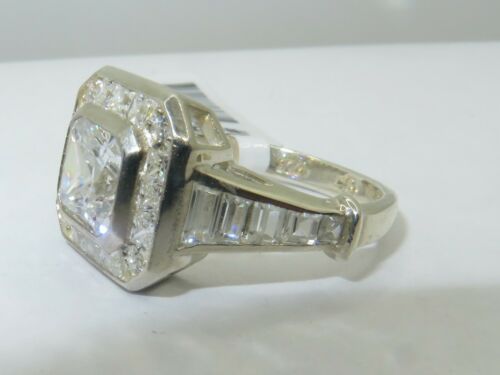 Jewellery Kingdom Ladies Princess Sterling Silver Square Cz Super Sparkling Stamped Ring - Jewelry Rings - British D'sire