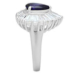 Jewellery Kingdom Ladies Purple Amethyst Pear Sterling Silver Baguettes Ring (Silver) - Jewelry Rings - British D'sire