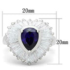 Jewellery Kingdom Ladies Purple Amethyst Pear Sterling Silver Baguettes Ring (Silver) - Jewelry Rings - British D'sire