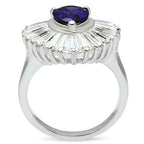 Jewellery Kingdom Ladies Purple Amethyst Pear Sterling Silver Baguettes Ring (Silver) - Jewelry Rings - British D'sire