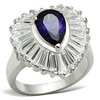 Jewellery Kingdom Ladies Purple Amethyst Pear Sterling Silver Baguettes Ring (Silver) - Jewelry Rings - British D'sire