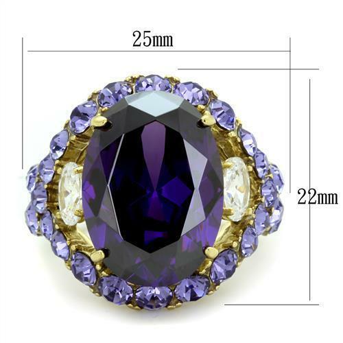 Jewellery Kingdom Ladies Purple Amethyst Sparkling Cocktail 14k Ring (Gold) Secondary image