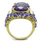 Jewellery Kingdom Ladies Purple Amethyst Sparkling Cocktail 14k Ring (Gold) - Rings - British D'sire