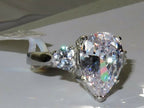 Jewellery Kingdom Ladies Realistic Pear Three Stone Stainless Steel 4K Ring (Silver) - Rings - British D'sire