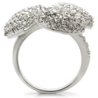 Jewellery Kingdom Ladies Rhodium Statement Silver Cz Chunky Cocktail Pave Ring - Jewelry Rings - British D'sire