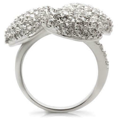Jewellery Kingdom Ladies Rhodium Statement Silver Cz Chunky Cocktail Pave Ring - Jewelry Rings - British D'sire