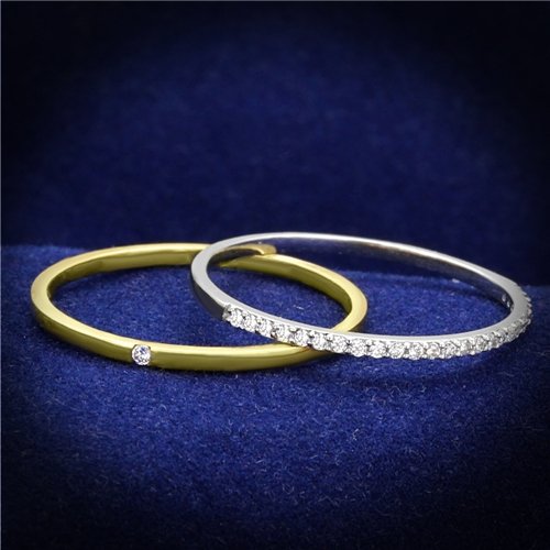 Jewellery Kingdom Ladies Ring Set Gold 18kt Sterling Silver Cz Engagement Wedding Band 1/2 Carat Secondary image