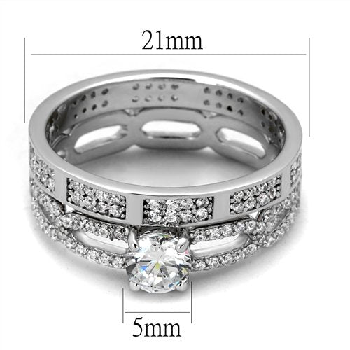 Jewellery Kingdom Ladies Ring Set Sterling Silver Cz Engagement Wedding Band 2pcs 4 Carat Handmade - Jewelry Rings - British D'sire