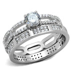Jewellery Kingdom Ladies Ring Set Sterling Silver Cz Engagement Wedding Band 2pcs 4 Carat Handmade - Jewelry Rings - British D'sire