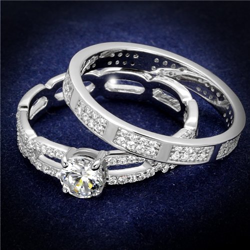 Jewellery Kingdom Ladies Ring Set Sterling Silver Cz Engagement Wedding Band 2pcs 4 Carat Handmade Secondary image