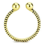 Jewellery Kingdom Ladies Rope No Stone Band 18kt Steel No Tarnish Ball Ends Ring (Gold) - Jewelry Rings - British D'sire
