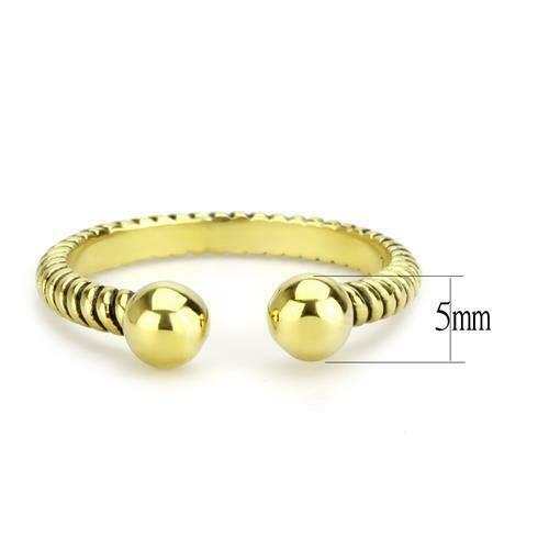 Jewellery Kingdom Ladies Rope No Stone Band 18kt Steel No Tarnish Ball Ends Ring (Gold) Secondary image