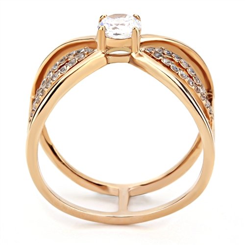 Jewellery Kingdom Ladies Band Solitaire Bow Simulated Diamond Ring (Gold) Secondary image