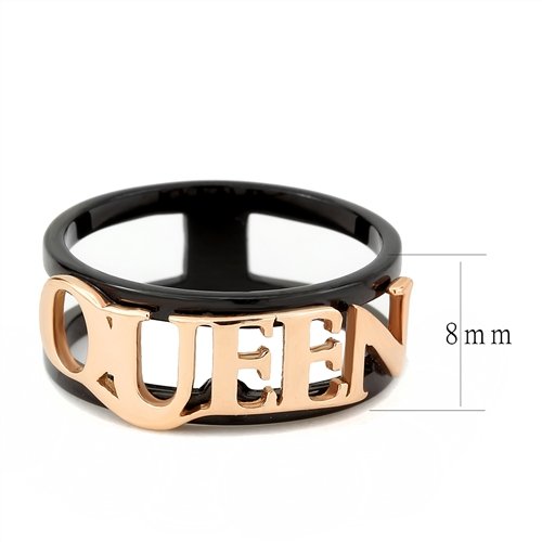 Jewellery Kingdom Ladies Rose Gold 8mm No Stone Black Queen Ring Band Secondary image