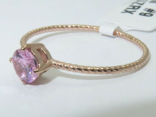 Jewellery Kingdom Ladies Rose Gold Sapphire Solitaire Rope 5 Carat Steel Ring (Pink) Secondary image