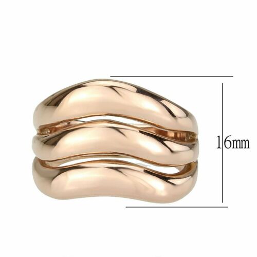 Jewellery Kingdom Ladies Rose No Stone Bband 18kt Flat Stamped Steel Any Finger Ring (Gold) - Jewelry Rings - British D'sire