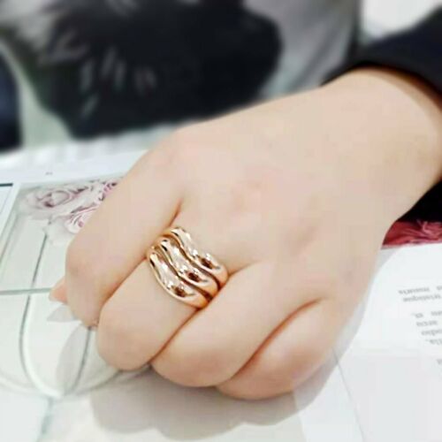 Jewellery Kingdom Ladies Rose No Stone Bband 18kt Flat Stamped Steel Any Finger Ring (Gold) - Jewelry Rings - British D'sire