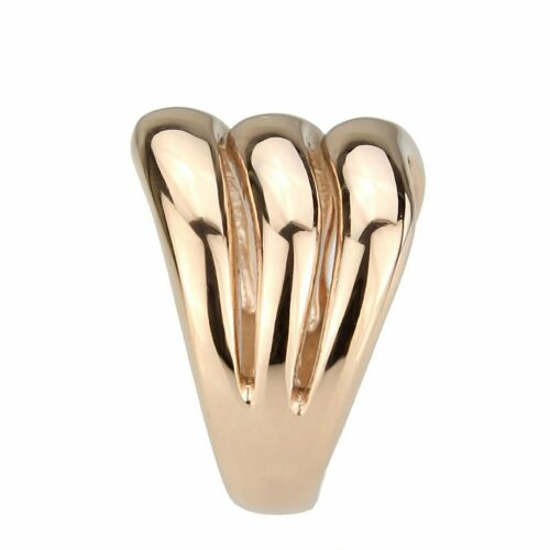 Jewellery Kingdom Ladies Rose No Stone Bband 18kt Flat Stamped Steel Any Finger Ring (Gold) - Jewelry Rings - British D'sire