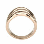 Jewellery Kingdom Ladies Rose No Stone Bband 18kt Flat Stamped Steel Any Finger Ring (Gold) - Jewelry Rings - British D'sire