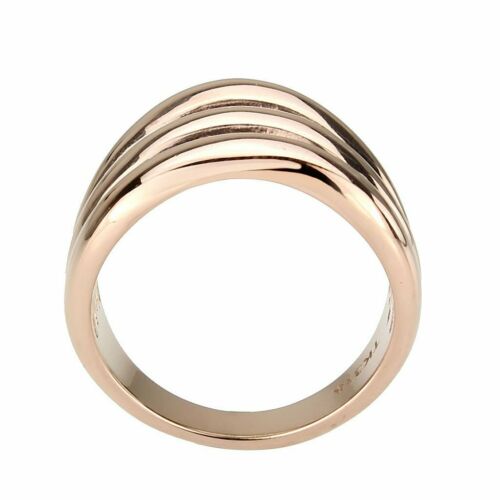 Jewellery Kingdom Ladies Rose No Stone Bband 18kt Flat Stamped Steel Any Finger Ring (Gold) - Jewelry Rings - British D'sire