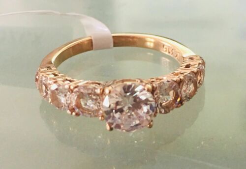 Jewellery Kingdom Ladies Rose Steel Anniversary Cubic Zirconia Engagement Ring (Gold) - Engagement Rings - British D'sire Main image