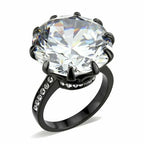 Jewellery Kingdom Ladies Round Cut Big Cocktail Cubic Zirconia 10K Ring (Black) - Jewelry Rings - British D'sire