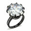 Jewellery Kingdom Ladies Round Cut Big Cocktail Cubic Zirconia 10K Ring (Black) - Jewelry Rings - British D'sire
