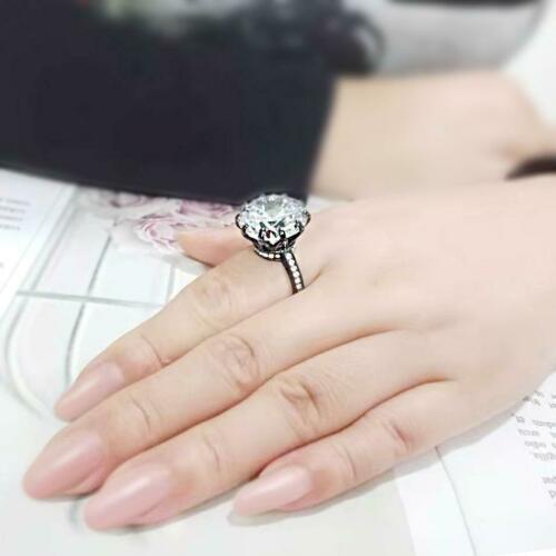 Jewellery Kingdom Ladies Round Cut Big Cocktail Cubic Zirconia 10K Ring (Black) - Jewelry Rings - British D'sire