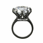 Jewellery Kingdom Ladies Round Cut Big Cocktail Cubic Zirconia 10K Ring (Black) - Jewelry Rings - British D'sire