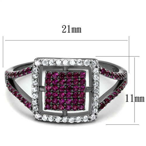 Jewellery Kingdom Ladies Ruby Cz Sterling Silver Band Handmade Flat Pave Ring - Jewelry Rings - British D'sire