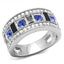Jewellery Kingdom Ladies Sapphire Band 10mm Cubic Zirconia Stainless Steel no Tarnish Silver Ring (Blue) - Jewelry Rings - British D'sire